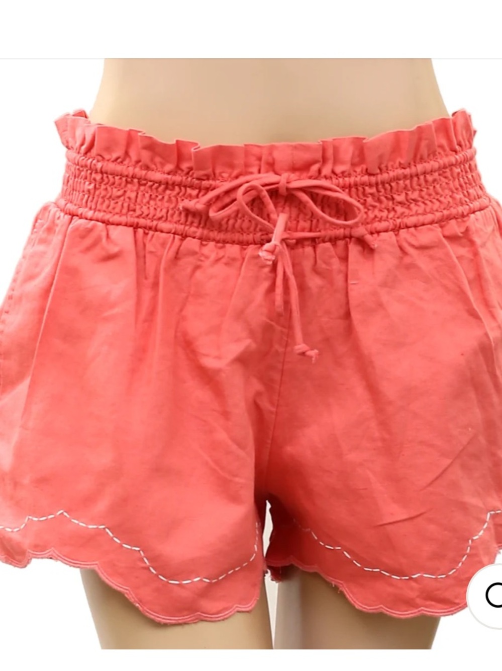 NWT Anthropologie Coral Pink Double Waistband Linen Shorts